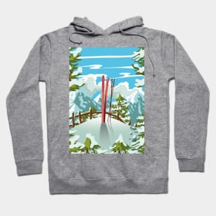 Cartoon ski landscape Hoodie